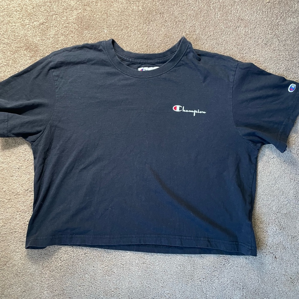 Champion Black Cropped Tee